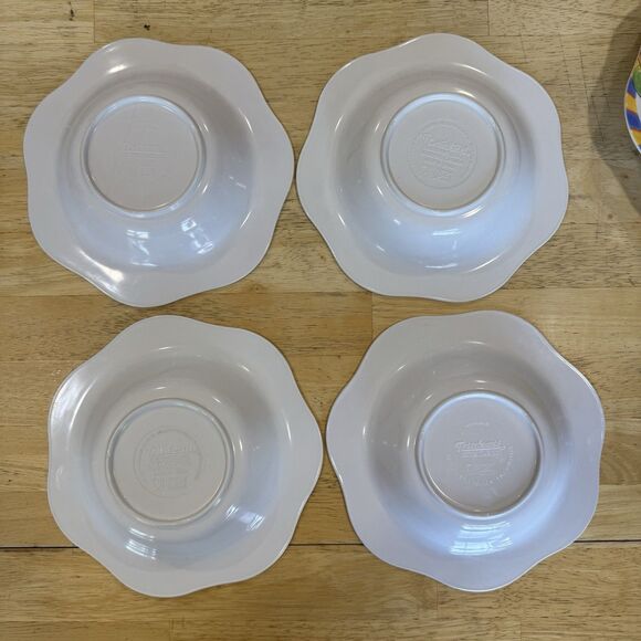 8 Trudeau Melamine Bowls & Plates With Fruit Dee Perry Design Scallop Rimmed EUC - Picture 6 of 12